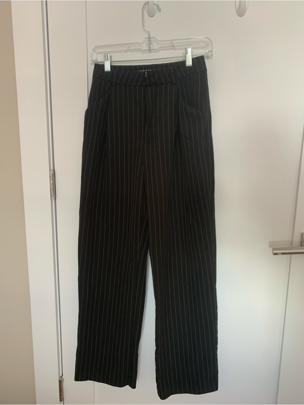 GREY LAB Black Pinstripe Trousers
